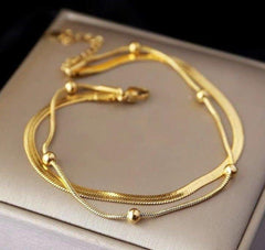 ✨ Double Layer Anklet – Premium & Trendy ✨