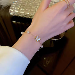 ✨ Pearl Butterfly Bracelet – Elegant & Premium ✨