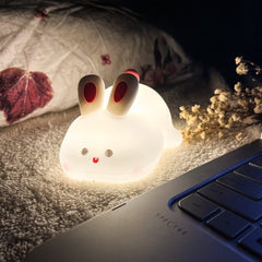 Cute Rabbit Pat Lamp – mutiple colour lights silicone Touch Night Light for Deco