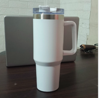 Flip Straw Tumbler 1200ml Stainless Steel Premium Quality Only White limited Stock