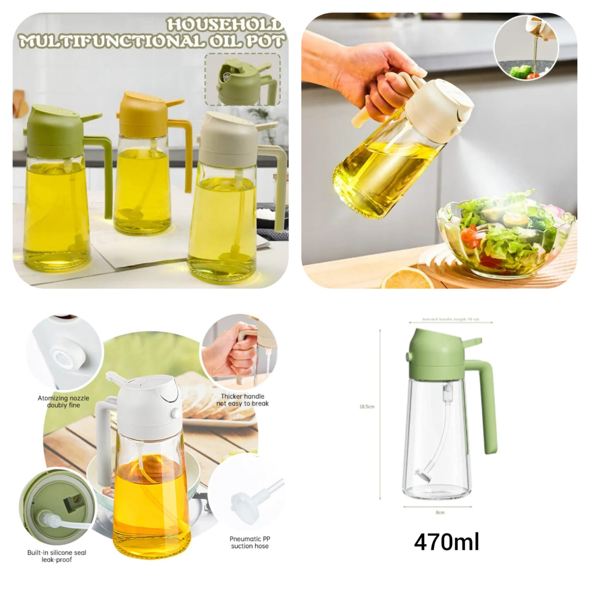 2 in 1 Oil Spray Bottle & Dispenser